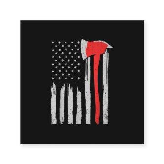 American Flag Firefighter Red Firefighter Square