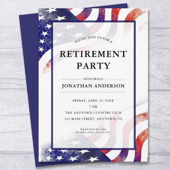 American Flag Retirement Party Invitation