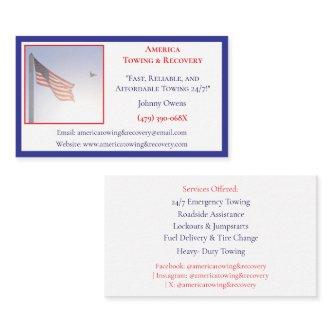 American Flag Tow Truck Service Driver Wrecker