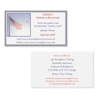 American Flag Tow Truck Service Driver Wrecker