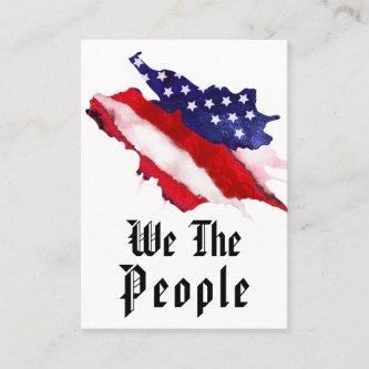 *~* American Flag We The People USA Watercolor