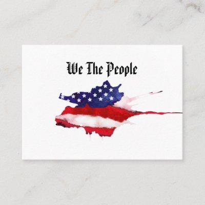 *~* American Flag We The People Watercolor