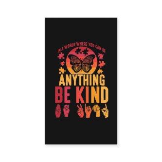 American Sign Language Be Kind Puzzle Butterfly