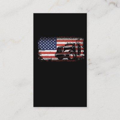 American Truck Driver US Flag 4th of July Trucker