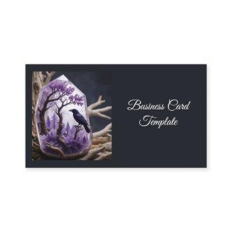 Amethyst Crystal - Crows Blackbird Ravens
