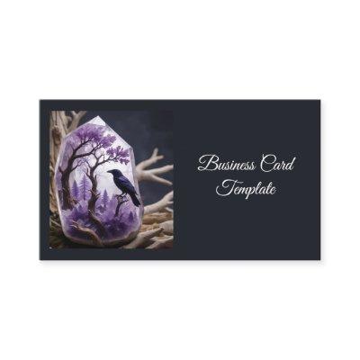 Amethyst Crystal - Crows Blackbird Ravens