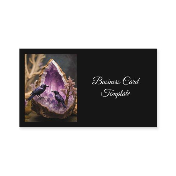 Amethyst Crystal - Crows Blackbird Ravens
