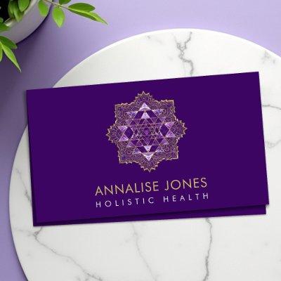 Amethyst & Gold  Sri Yantra  / Sri Chakra in Lotus