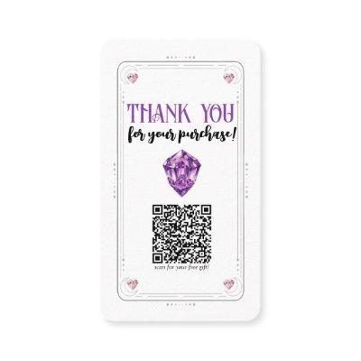 Amethyst Heart Rose Quartz Crystal Social Media QR