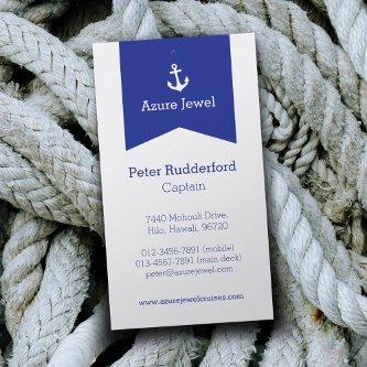 Anchor ribbon blue white sailing