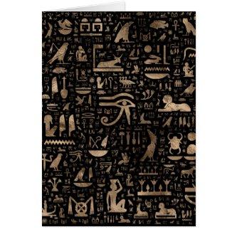 Ancient Egyptian hieroglyphs - Black and gold