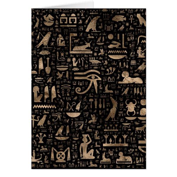 Ancient Egyptian hieroglyphs - Black and gold