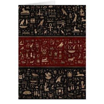 Ancient Egyptian hieroglyphs - Black Red Leather