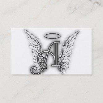 Angel Alphabet A Initial Latter Wings Halo