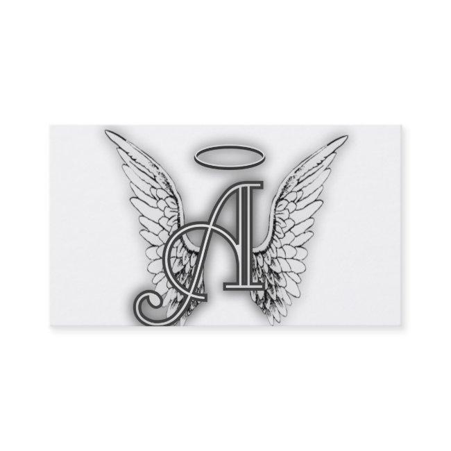 Angel Alphabet A Initial Latter Wings Halo