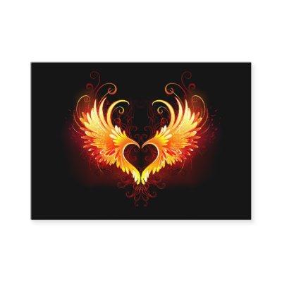 Angel Fire Heart with Wings
