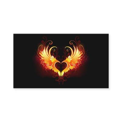 Angel Fire Heart with Wings