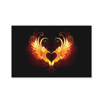 Angel Fire Heart with Wings