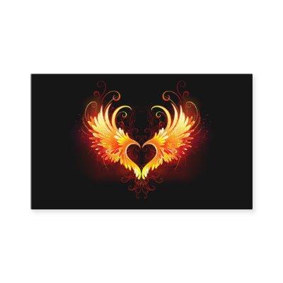 Angel Fire Heart with Wings