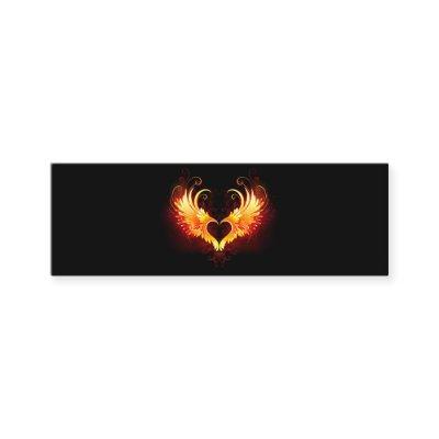 Angel Fire Heart with Wings Mini