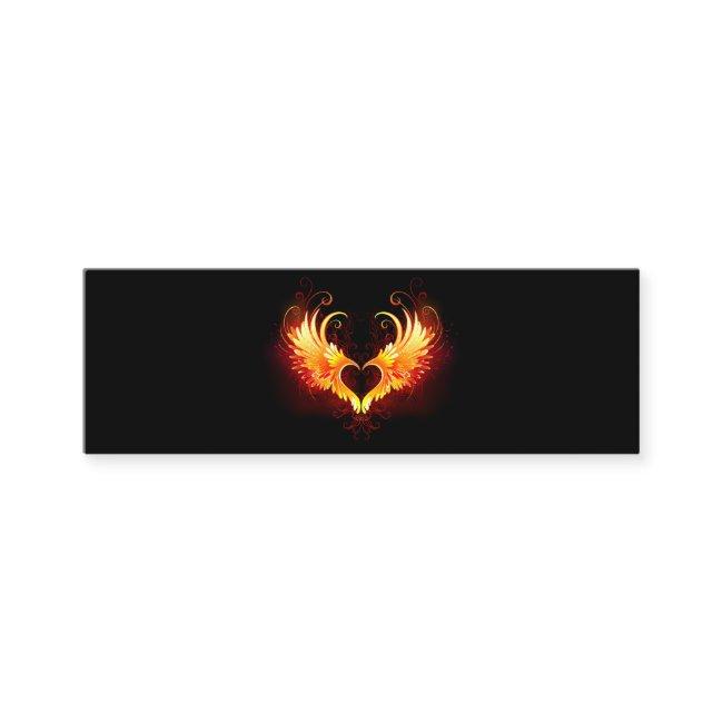 Angel Fire Heart with Wings Mini