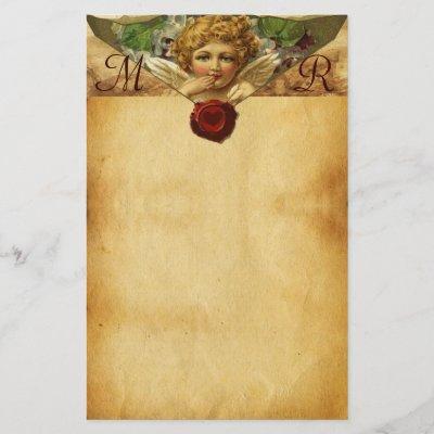 ANGEL HEART WAX SEAL PARCHMENT Monogram Stationery