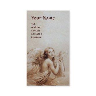ANGEL PLAYING LYRA OVER THE CLOUDS Monogram Silver
