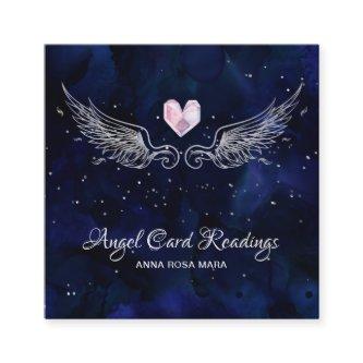 *~* Angel Wings Starry Crystal Heart Night Sky Square