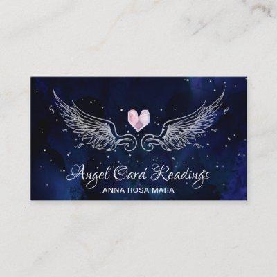 *~* Angel Wings Starry Night Sky Crystal Heart