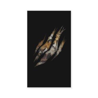 Angry Tiger Face Torn Claw Wild Safari Animal Cat