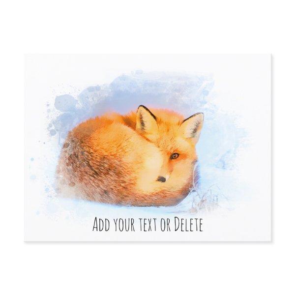 *~ Animal Red Fox Ap18 Artsy Wildlife Text  Postcard
