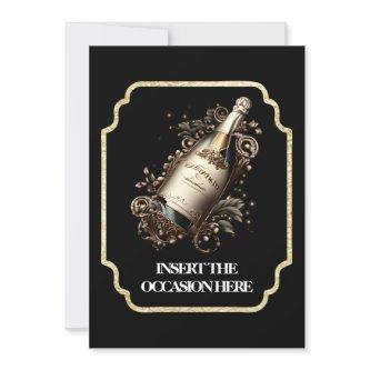 Anniversary retirement birthday sparkling wine invitation
