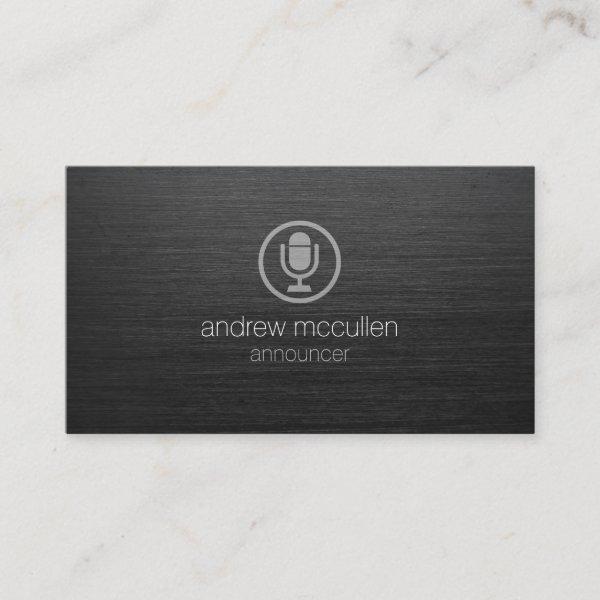 Announcer Microphone Icon Dark Brushed Metal