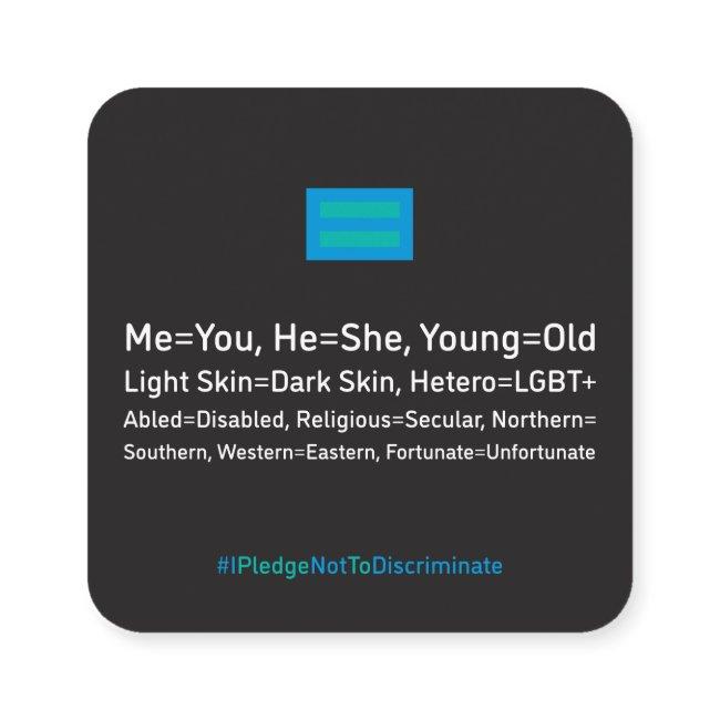 Antidiscrimination card 2.5"x2.5" Pack of 100