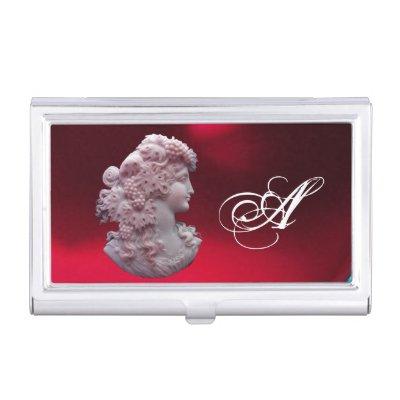 ANTIQUE CAMEO,LADY WITH GRAPES MONOGRAM  CASE