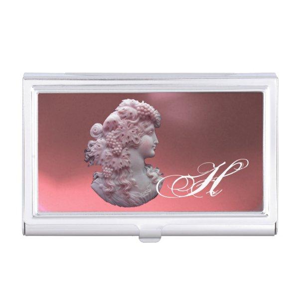 ANTIQUE CAMEO,LADY WITH GRAPES MONOGRAM  HOLDER