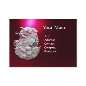 ANTIQUE CAMEO,MOON LADY OF NIGHT WITH OWL
