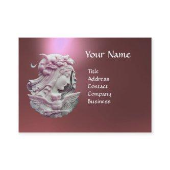 ANTIQUE CAMEO,MOON LADY OF NIGHT WITH OWL