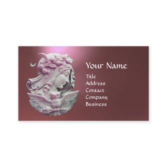 ANTIQUE CAMEO,MOON LADY OF NIGHT WITH OWL MONOGRAM
