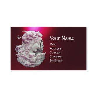 ANTIQUE CAMEO,MOON LADY OF NIGHT WITH OWL MONOGRAM