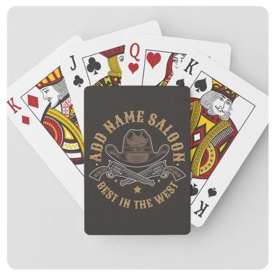 Antique Cowboy Guns ADD NAME Old Wild West Saloon  Poker Cards