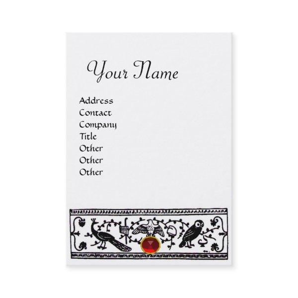 ANTIQUE DECOR,ANIMALS RUBY MONOGRAM Black White