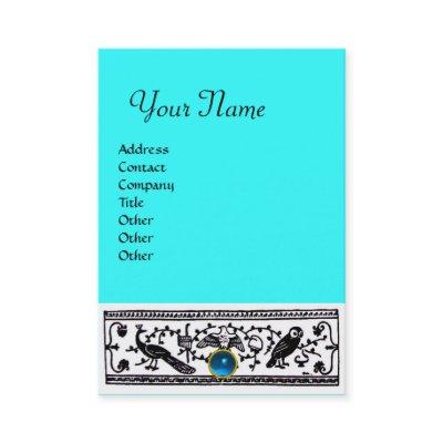 ANTIQUE DECOR,ANIMALS, SAPPHIRE MONOGRAM Aqua Blue