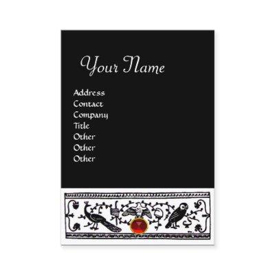 ANTIQUE DECOR,RED RUBY MONOGRAM Black White