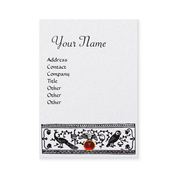 ANTIQUE DECOR,RED RUBY MONOGRAM,Black White Pearl