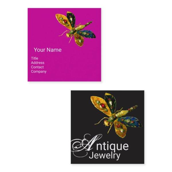 ANTIQUE DRAGONFLY JEWEL Monogram Fuchsia Black  Square