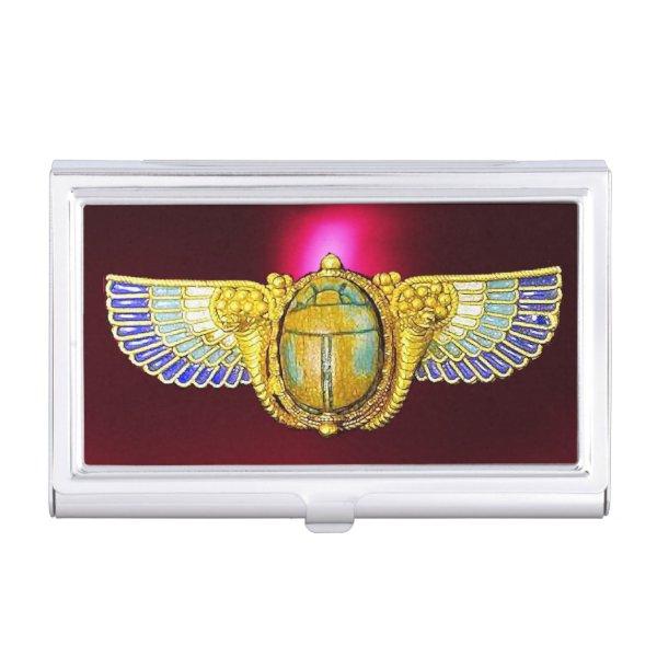 ANTIQUE EGYPTIAN WINGED SCARAB /CORNUCOPIA JEWEL CASE FOR
