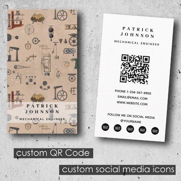 Antique Engineering Mechanical Scientific QR Code