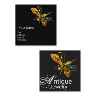 ANTIQUE GOLD DRAGONFLY JEWEL Monogram ,Black Square