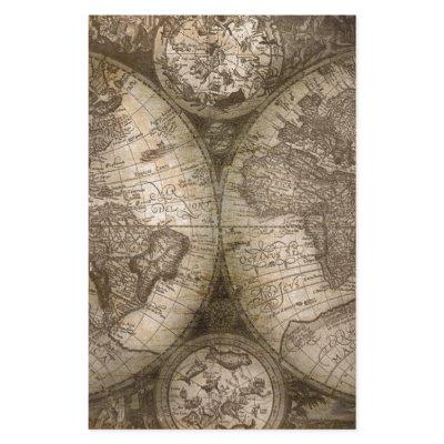 Antique Historical Old World Atlas Map Continents Stationery